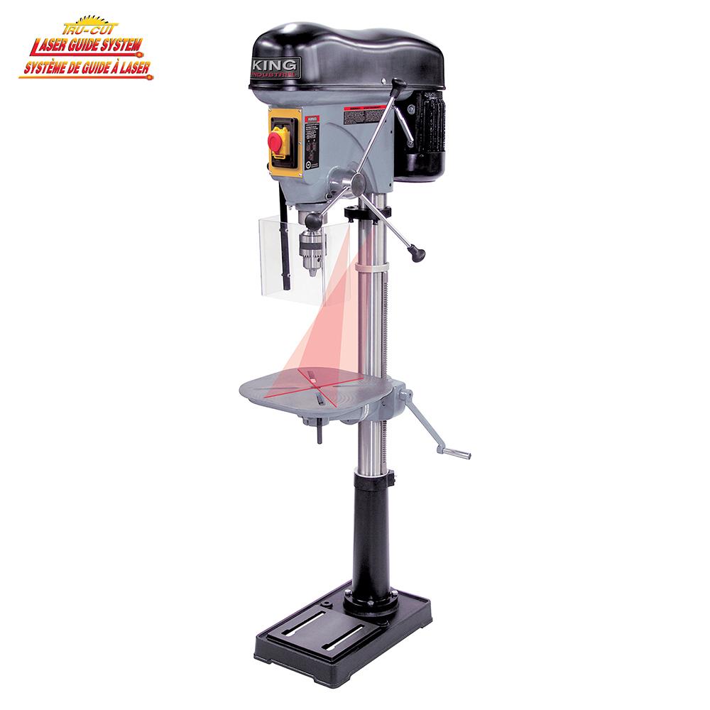 17&#34; Long stroke drill press with safety guard