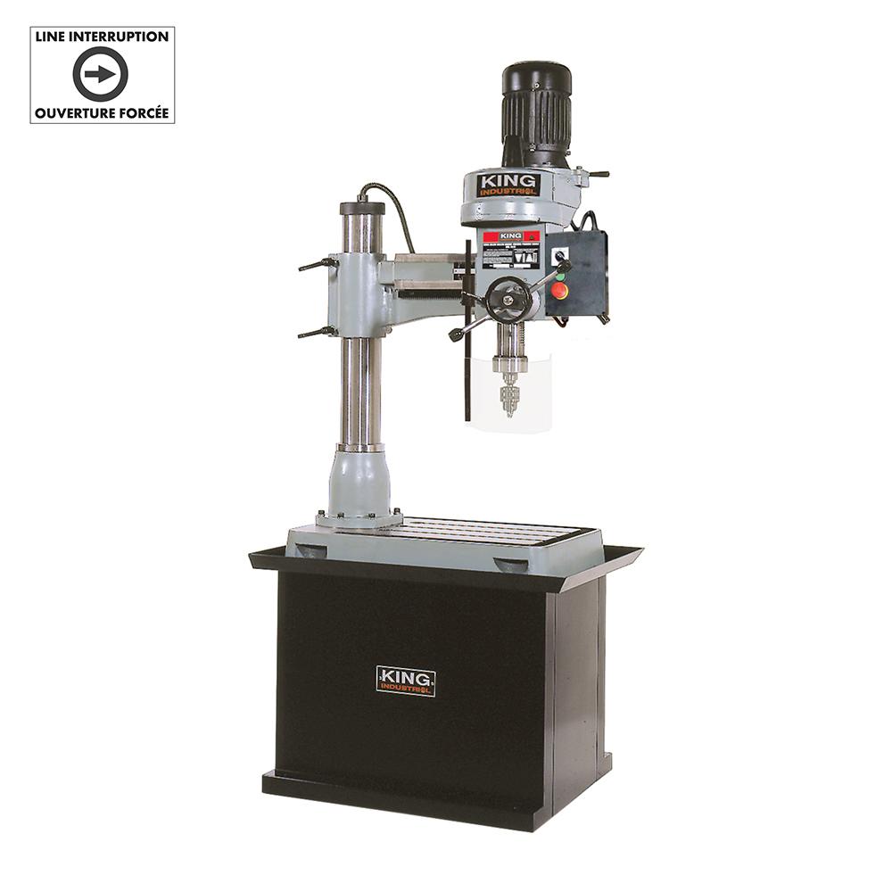 Radial drilling machine with safety guard