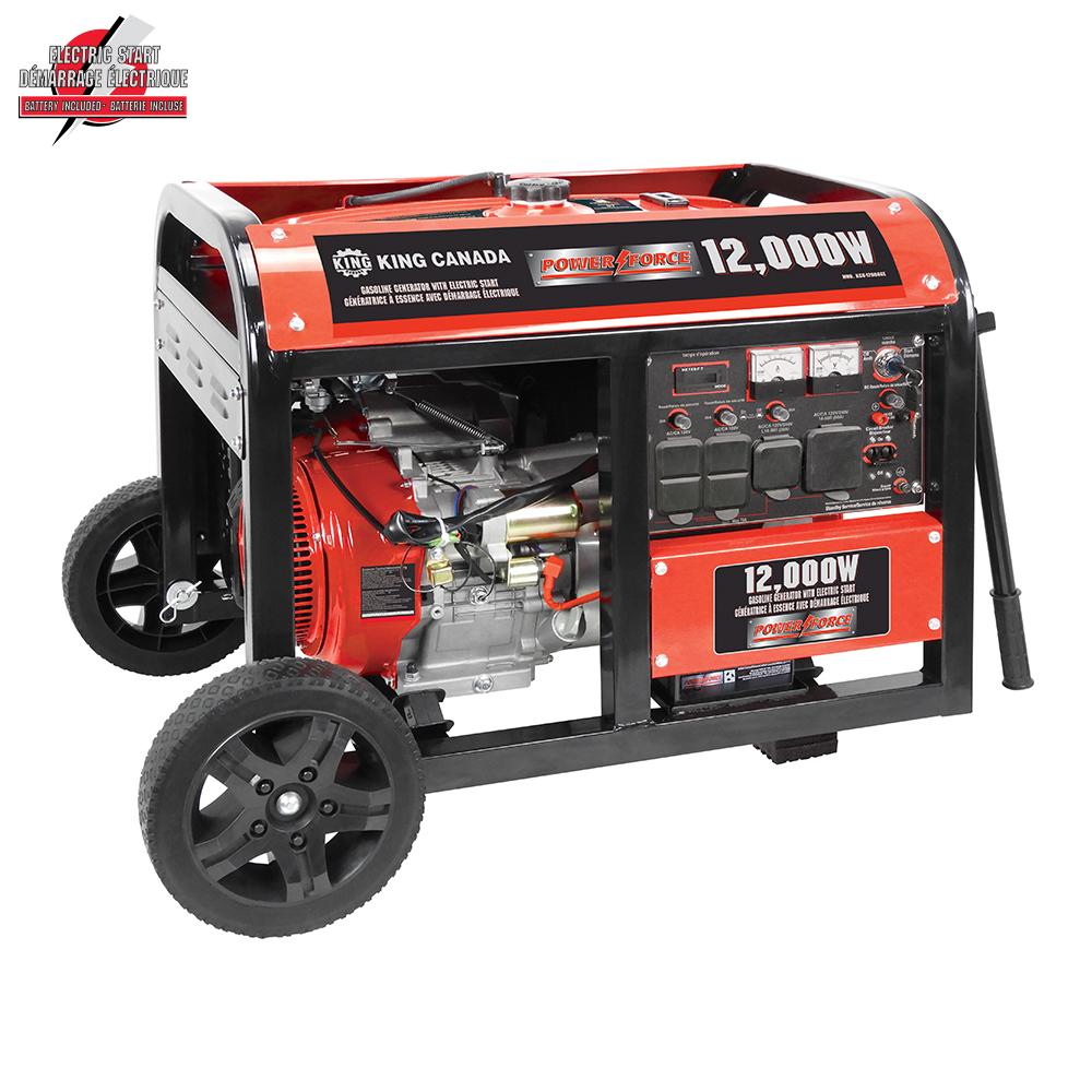 12,000W gasoline generator with electric start 7 wheel kit