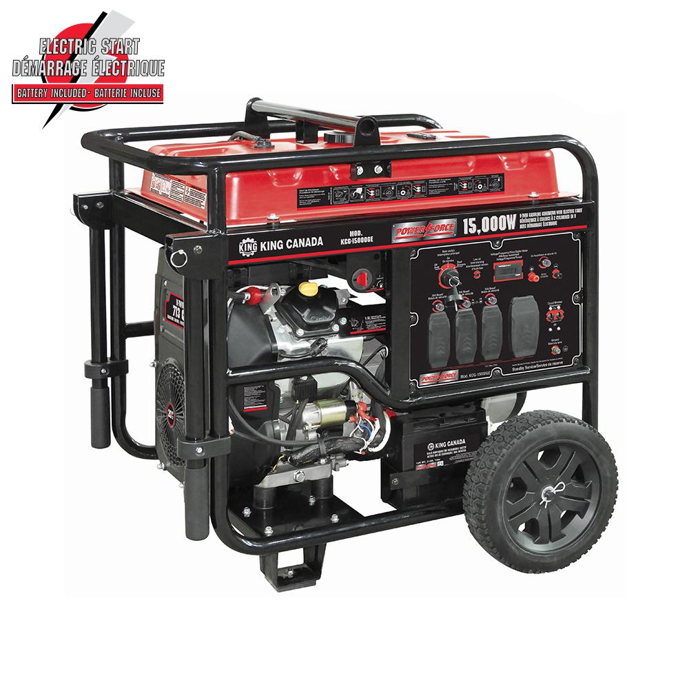 15,000W v-twin gasoline generator with electric start