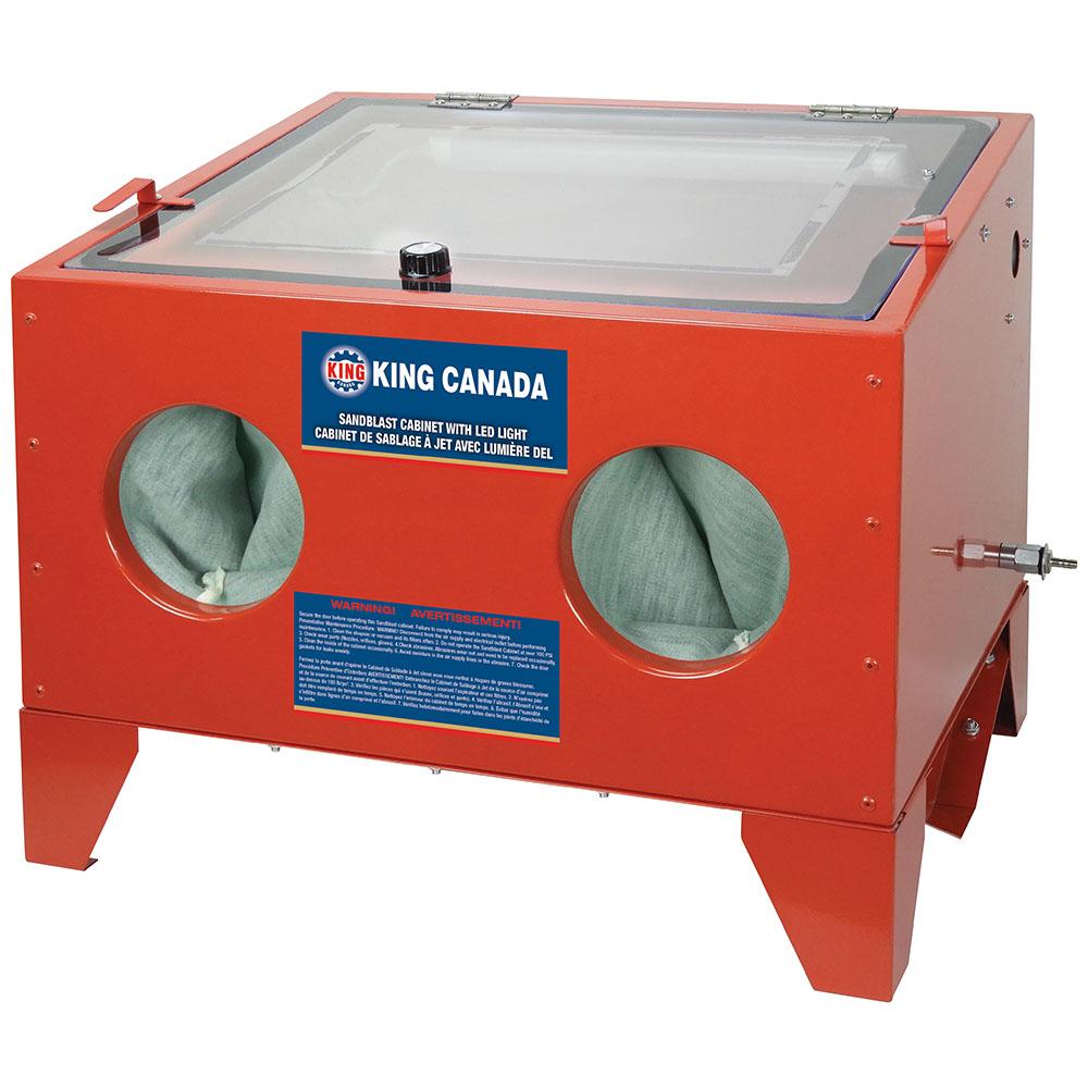 Sandblast cabinet with LED light