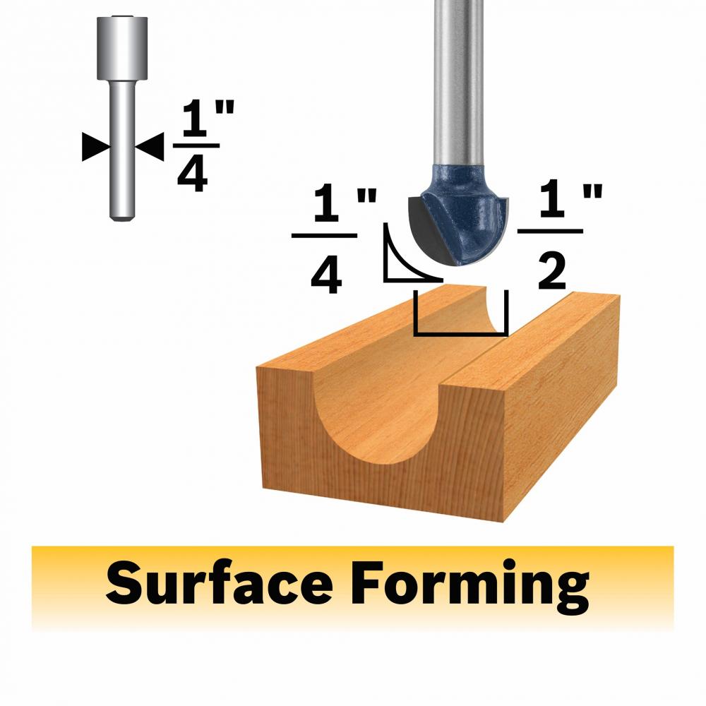 1/4 In. Core Box Router Bit