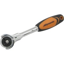 Gray Tools D001306 - 1/4" Drive Swivel Head 72 Tooth Ratchet, Chrome Finish Comfort Handle, 6" Long