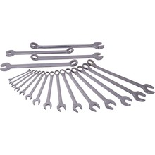 Gray Tools TU19 - 19 Piece 12 Point SAE, Mirror Chrome & Satin Combination Wrench Set, 3/8" - 1-5/8"