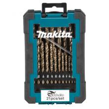 Makita D-72469 - HSS-CO (Cobalt) Twist Drill Bit 21 Pc Index Set