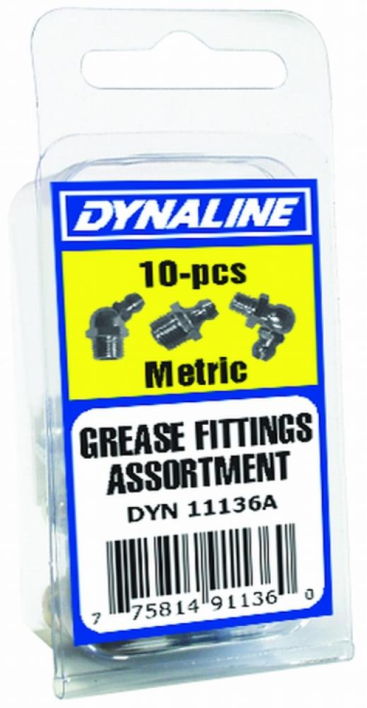 Grease Fttng Assortm. Metric 10 Pcs / 6 Items