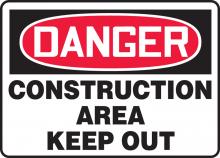 Accuform MCRT101VA - Safety Sign, DANGER CONSTRUCTION AREA KEEP OUT, 7" x 10", Aluminum