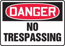 Accuform MADM076VP - Safety Sign, DANGER NO TRESPASSING, 10" x 14", Plastic