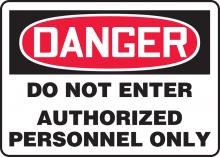 Accuform MADM141VA - Safety Sign, DANGER DO NOT ENTER AUTHORIZED PERSONNEL ONLY, 10" x 14", Aluminum