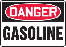 Accuform MCHL241VP - Safety Sign, DANGER GASOLINE, 7" x 10", Plastic