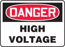 Accuform MELC114VS - Safety Sign, DANGER HIGH VOLTAGE, 10" x 14", Adhesive Vinyl