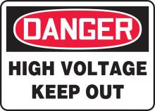 Accuform MELC128VS - Safety Sign, DANGER HIGH VOLTAGE KEEP OUT, 10" x 14", Adhesive Vinyl