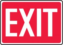 Accuform MEXT562VA - Safety Sign, EXIT (white/red), 7" x 10", Aluminum