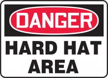 Accuform MPPA004VP - Safety Sign, DANGER HARD HAT AREA, 7" x 10", Plastic