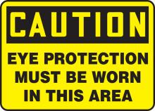 Accuform MPPA605VP - Safety Sign, CAUTION EYE PROTECTION MUST BE WORN IN THIS AREA, 7" x 10", Plastic