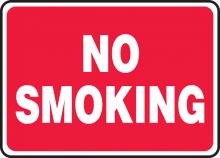 Accuform MSMK423VP - Safety Sign, NO SMOKING (white/red), 7" x 10", Plastic