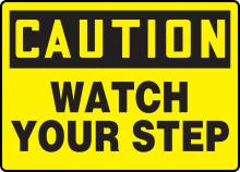 Accuform MSTF645VS - Safety Sign, CAUTION WATCH YOUR STEP, 7" x 10", Adhesive Vinyl