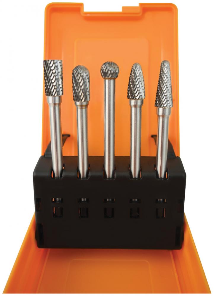 5-PC LONG DOUBLE CUT CARBIDE BURR SET