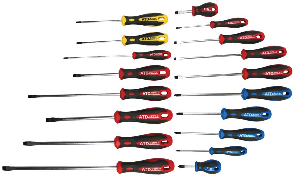 18-PC SCREWDRIVER SET – SLOTTED, PHILLIPS, TORX