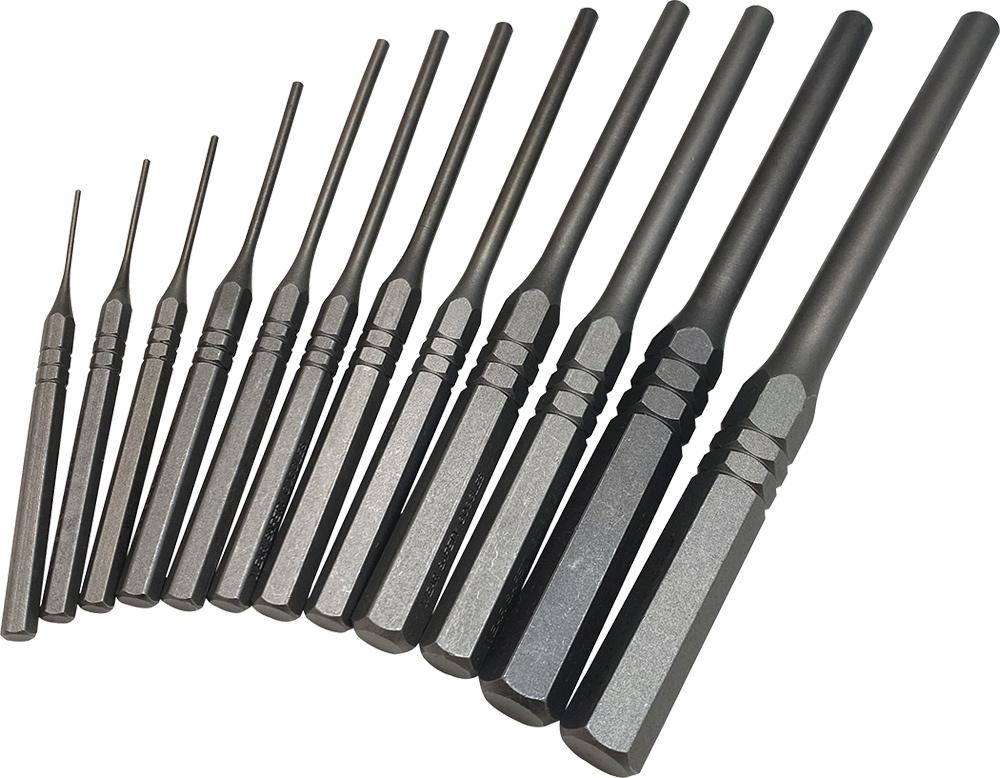 12-PC PIN  PUNCH SET, 1/16" TO 1/2"