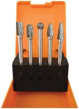 G2S AST-2185 - 5-PC LONG DOUBLE CUT CARBIDE BURR SET