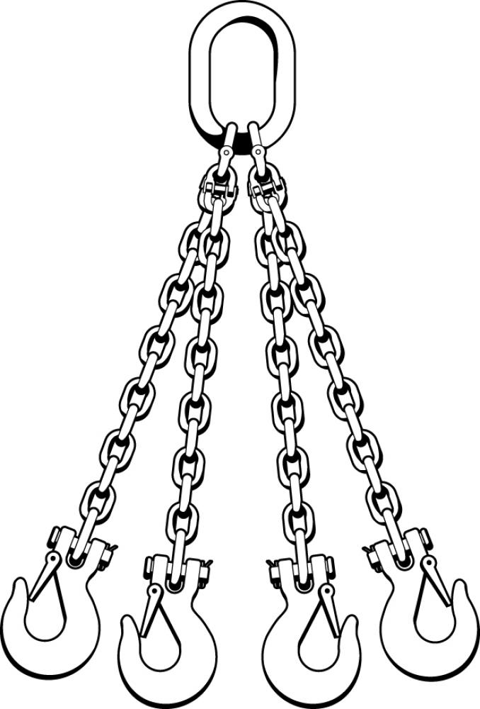 G80 CHAIN QUADRUPLE SLING 1/2 X 6&#39; SLIP