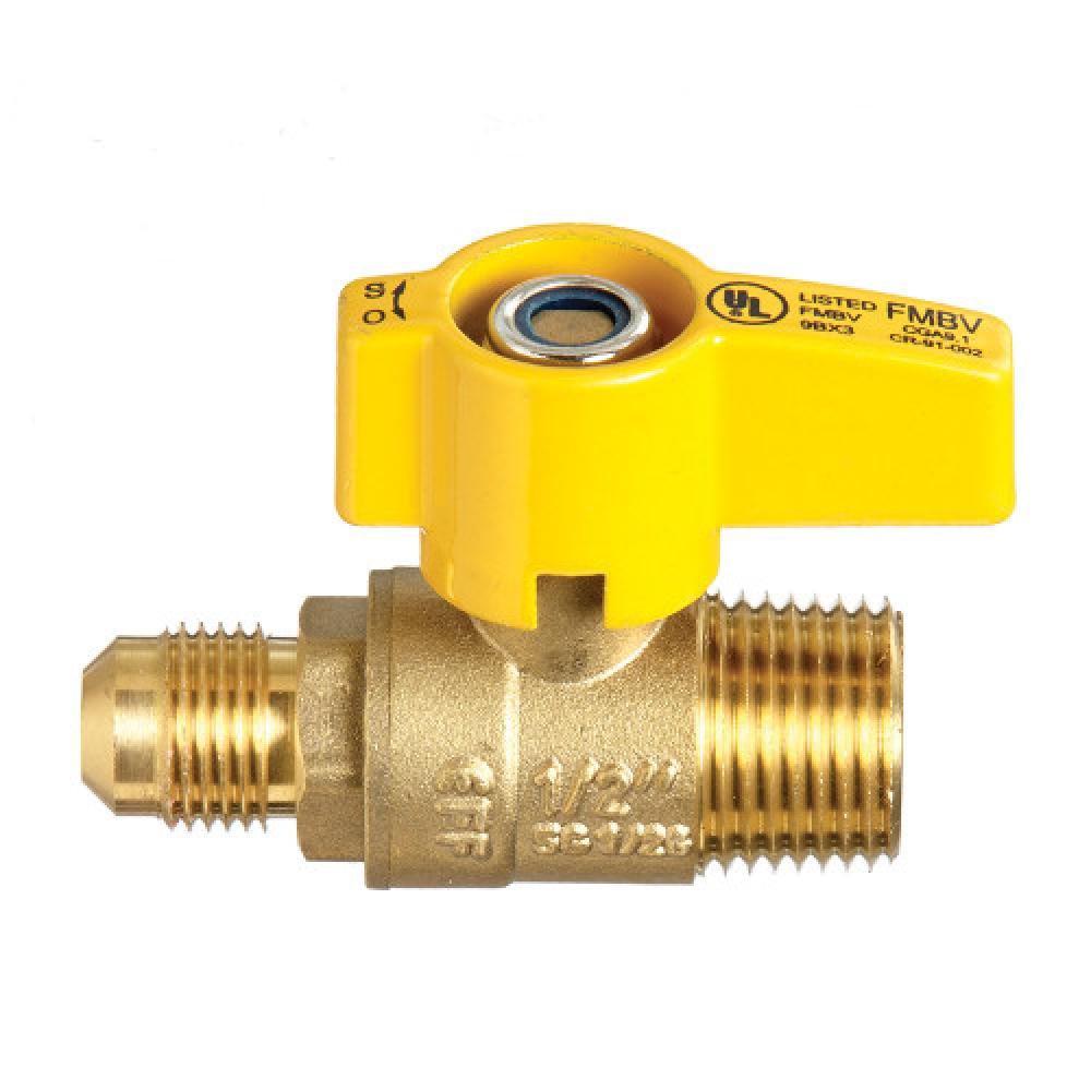 1/2&#34;x1/2&#34; Ball Valve CGA 9.1 (AGA 3.88) Male SAE Flare to Male Brass