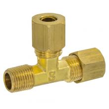 Paulin D71-4A - 1/4"x1/8" Compression Tee (Run) Brass