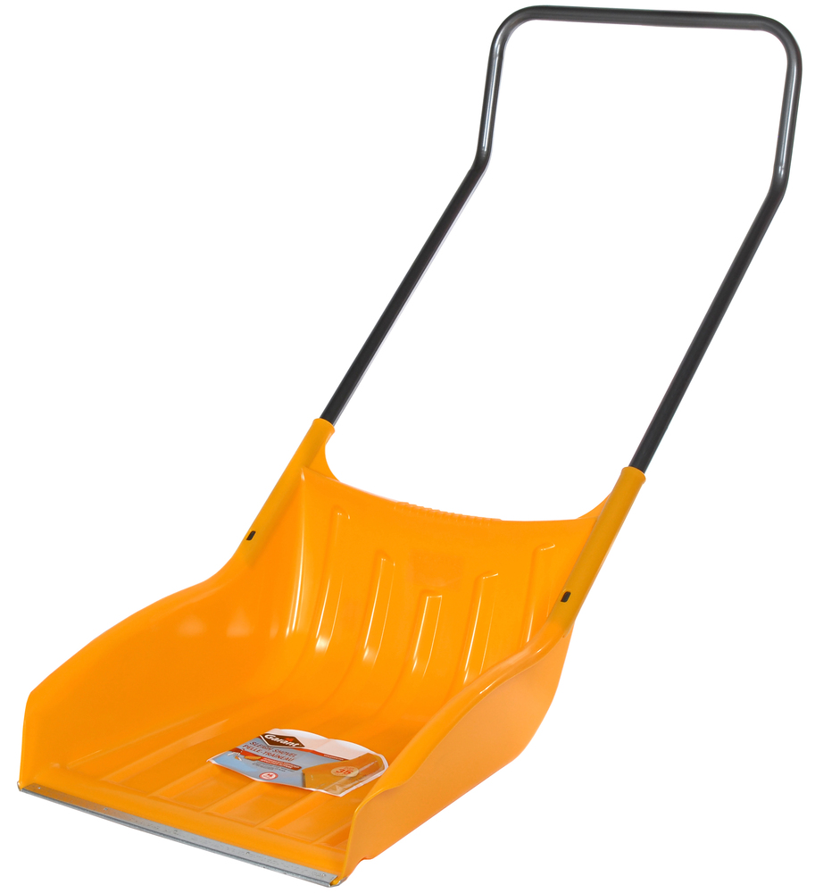 Sleigh shovel 35L, poly scoop w/wear strip, steel hdle