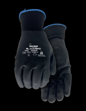 Watson Gloves 395-S - STEALTH BLACKBIRD 15GG DOTTED FOAM NITRILE PALM COATED - S