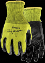 Watson Gloves 396X6-X - STEALTH LIGHT ARTILLERY NITRILE HI VIS POLYESTER 6 PACK COATED - X