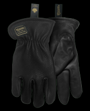 Watson Gloves 9896-M - THE DUCHESS PREMIUM FULL DEER FLEECE LINED BLACK WOMENS DRIVER - M