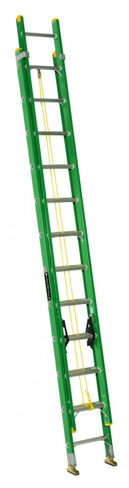 24&#39; Fiberglass Extension Ladder, Type II, 225 lb Load Capacity