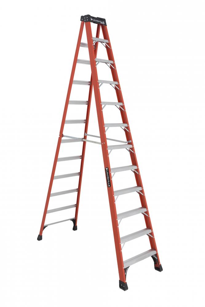 12' Fiberglass Step Ladder, Type IAA, 375 lb Load Capacity