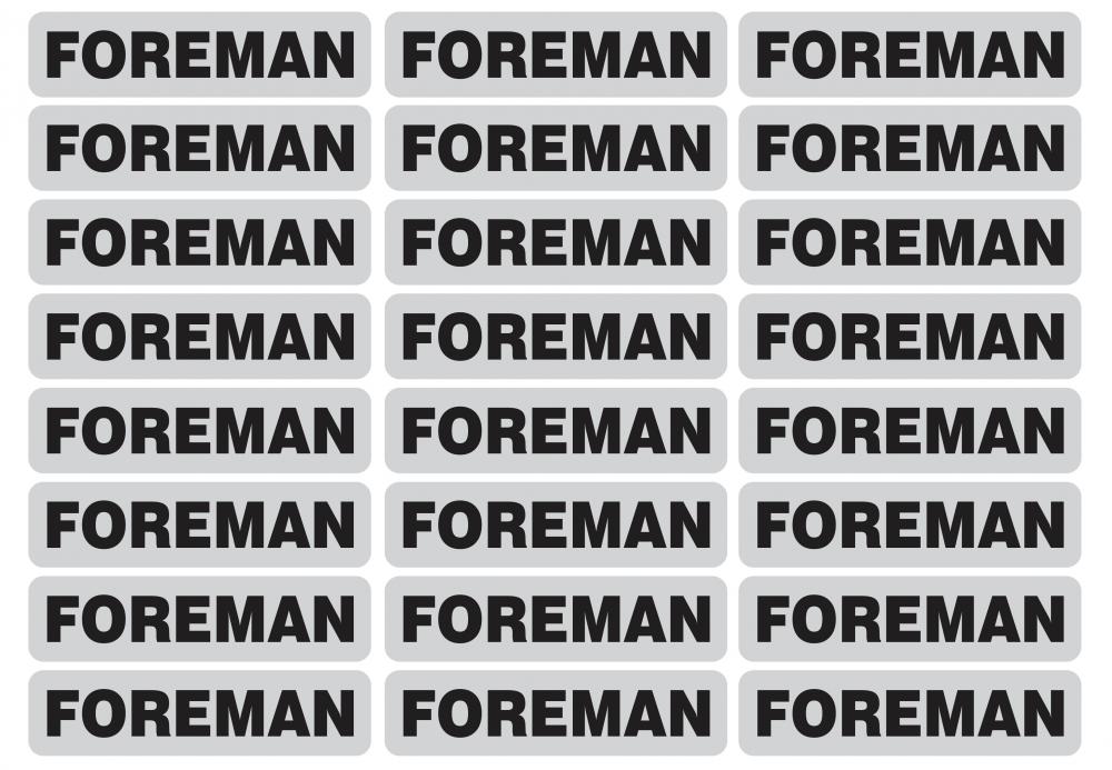 &#34;FOREMAN&#34; Reflective strip, 1&#34; x 4&#34;