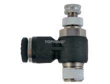 Topring 46.880 - 10 mm Push-to-Connect to 1/4 (M) BSPT Flow Control Valve Elbow Adapter (5-Pack)