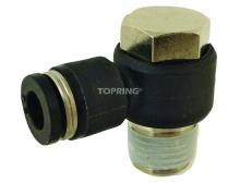 Topring 42.960 - 10 mm Push-to-Connect to 1/4 (M) BSPT Banjo Elbow Adapter (5-Pack)