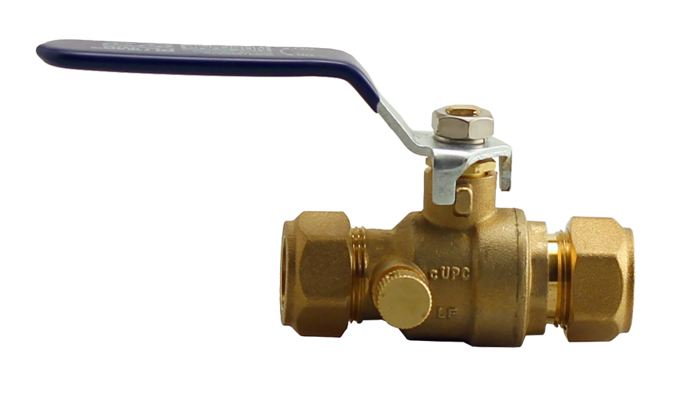 NL 1/2&#34;COMP BALL VALVE W/DRAIN