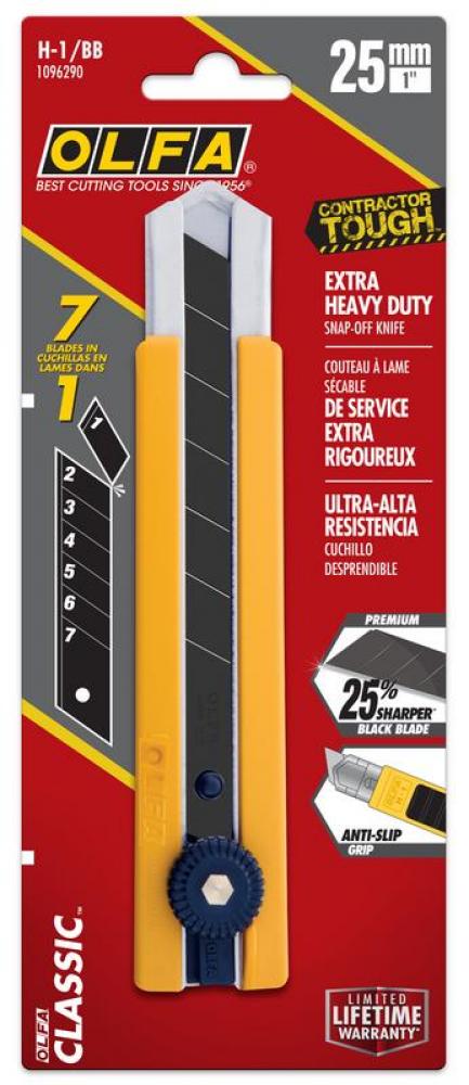 H-1BB - 25mm Classic Ratchet-Lock Extra Heavy-Duty Utility Knife with Rubber Inset