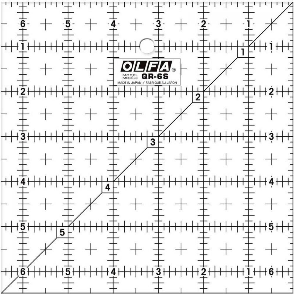 OLFA QR-6S 6 1/2&#34; Square Frosted Acrylic Ruler