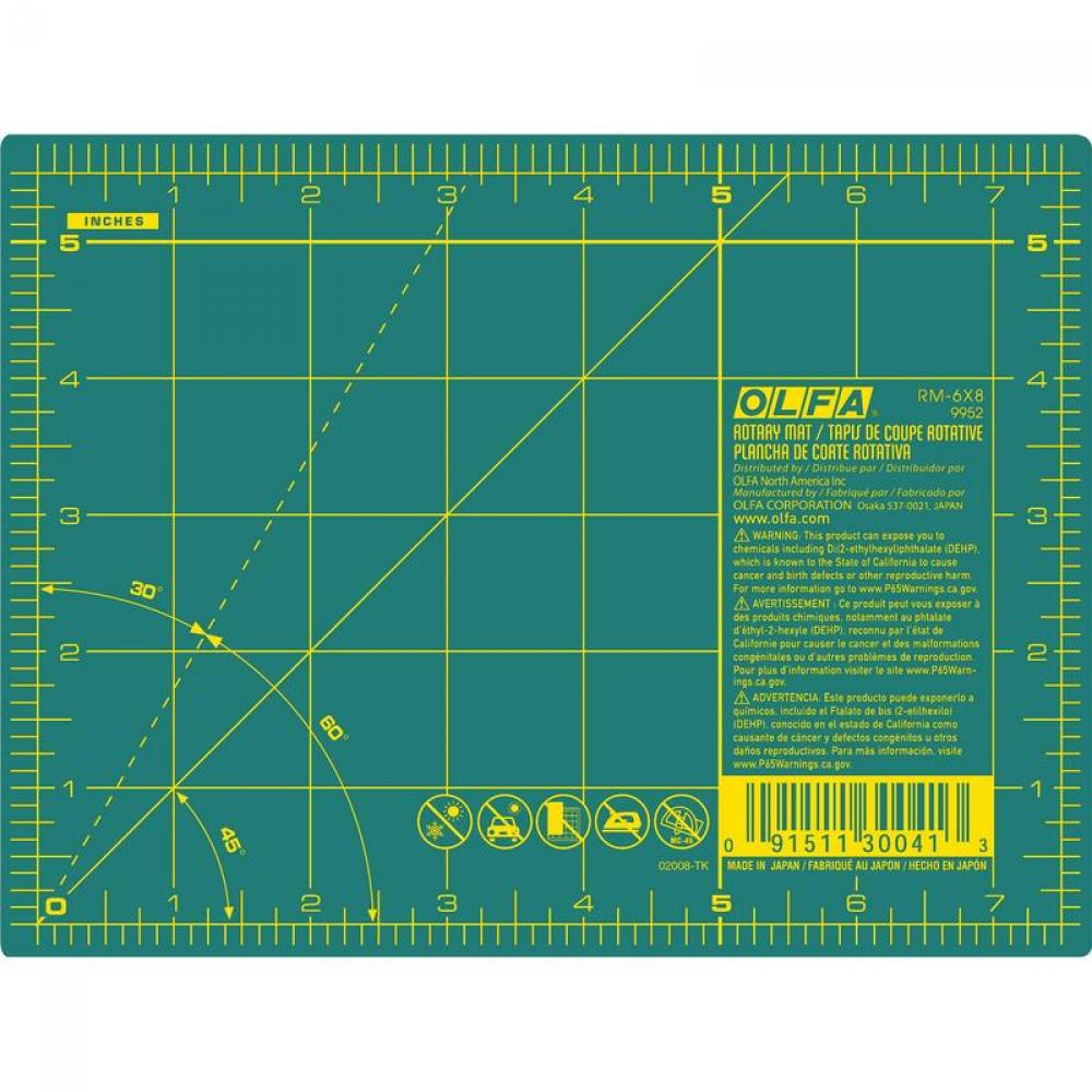 Double-Sided Self-Healing Rotary Mat, Green 6" x 8"