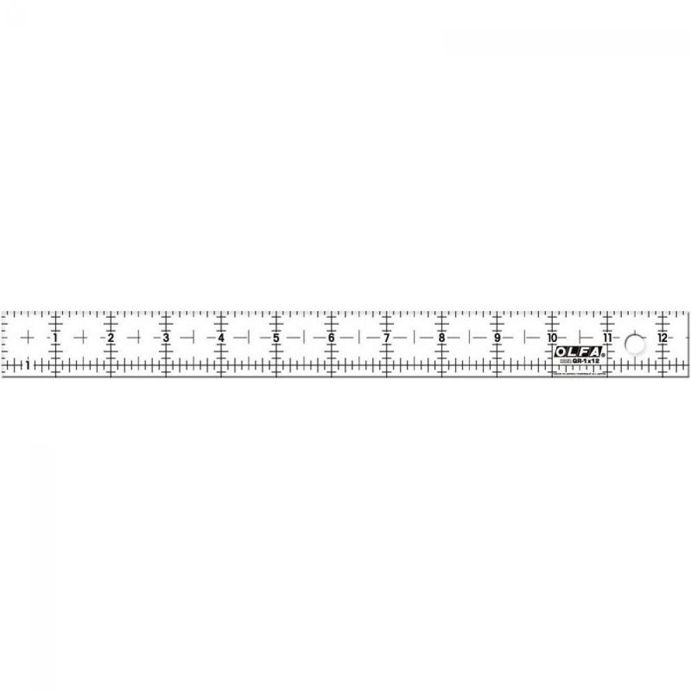 OLFA QR-1x12 1&#34; x 12&#34; Frosted Acrylic Ruler