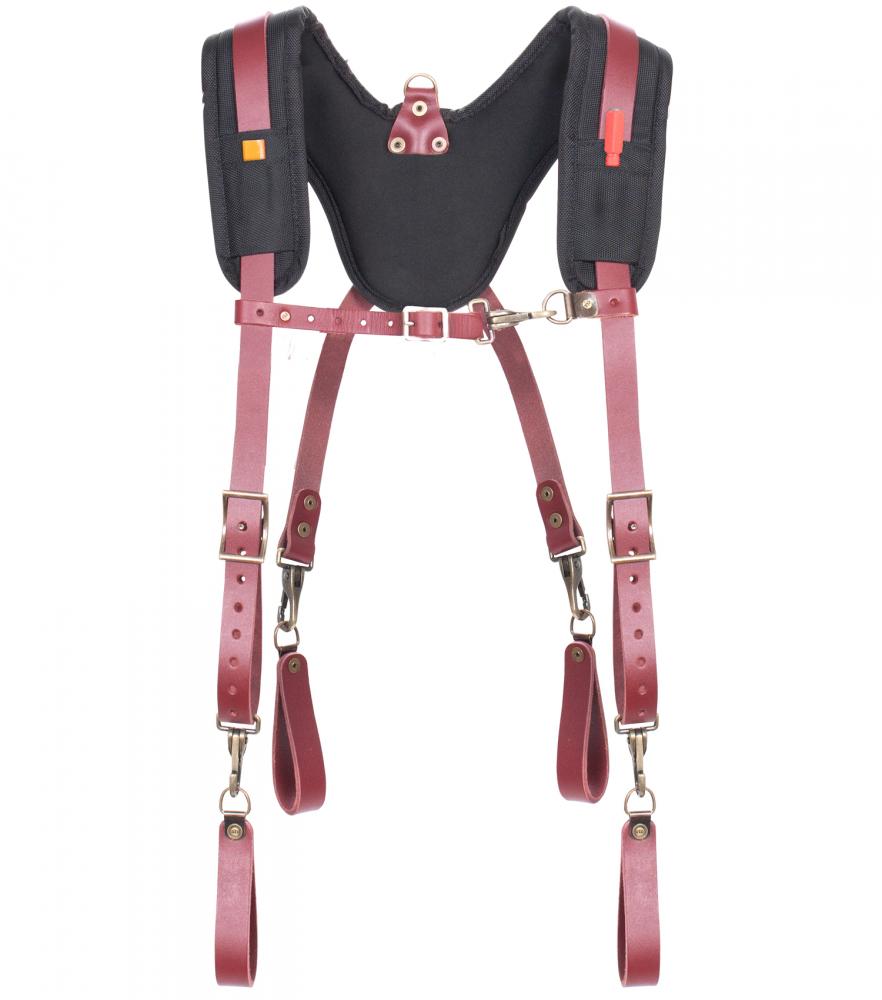 FULLY-ADJUSTABLE, PADDED YOKE LEATHER SUSPENDERS - ONE SIZE