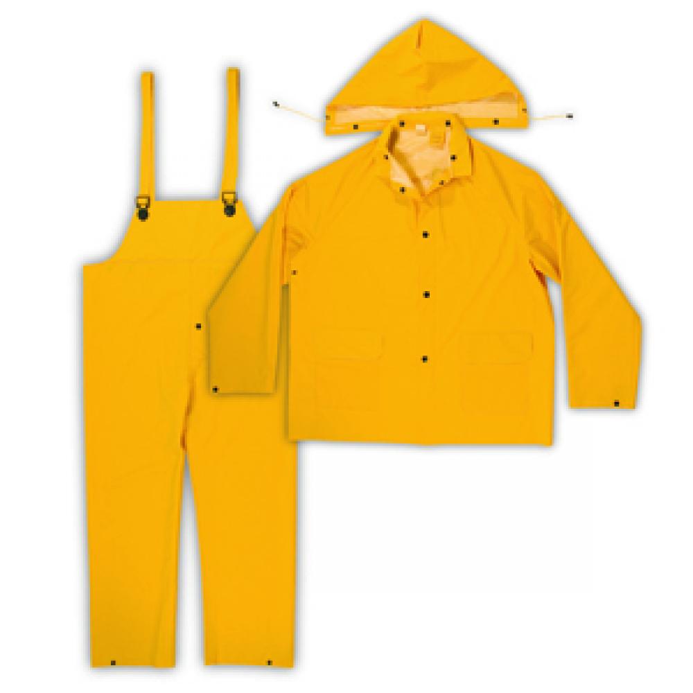 3 PIECE HEAVYWEIGHT PVC RAIN SUIT (.35mm PVC) - M