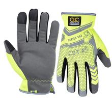 Kunys Leather 127M - CUT A5 HI-VIZ UTILITY WORK GLOVES - M