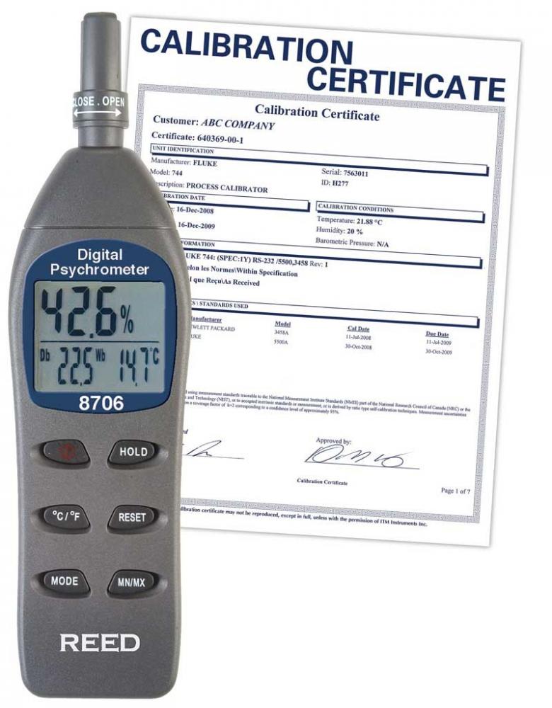 REED 8706 Digital Psychrometer / Thermo-Hygrometer