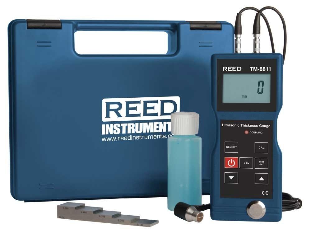 REED TM-8811-KIT Ultrasonic Thickness Gauge with 5-Step Calibration Block