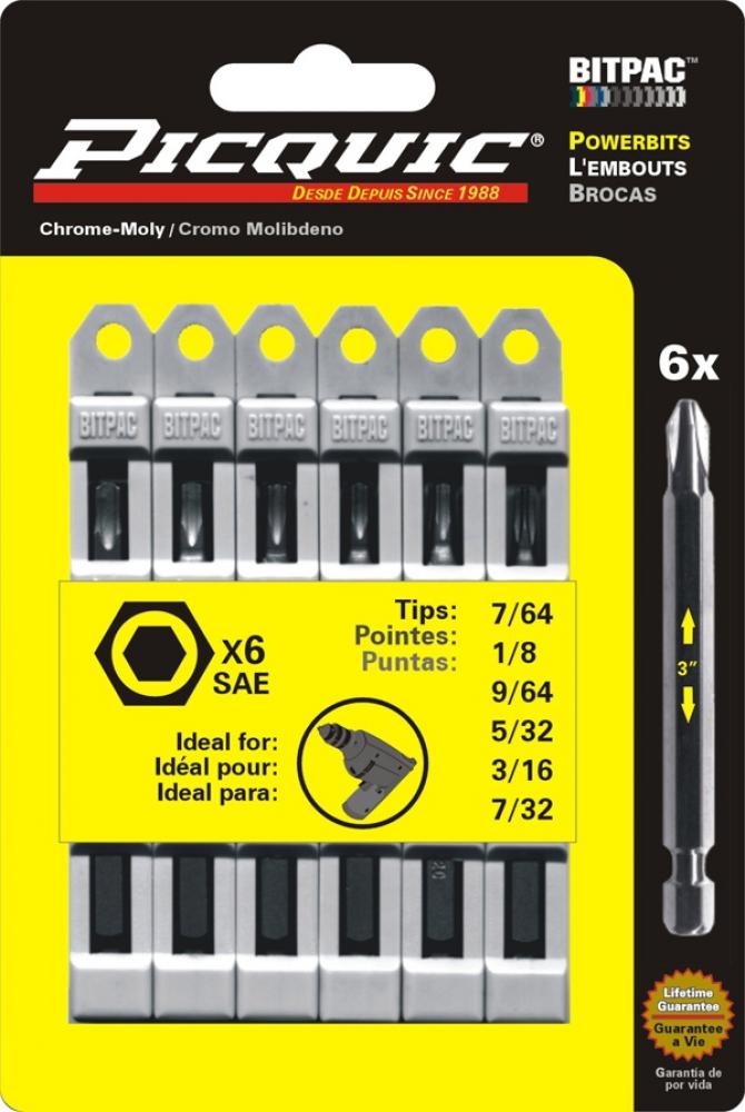 SAE Allen Key BitPac Set Grey