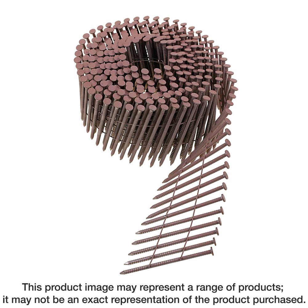 15° Wire Coil, Painted, Full Round Head, Ring-Shank Nail - 2-1/2 in. x .092 in. Type 304 (900-Qty)