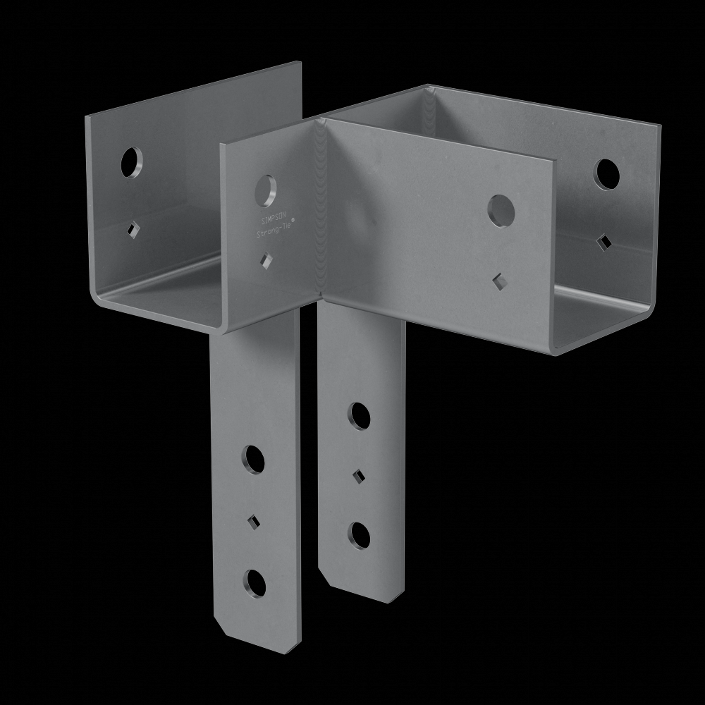 ECCLL L-Shape End Column Cap for 4x Beams, 4x Post, Skewed Right